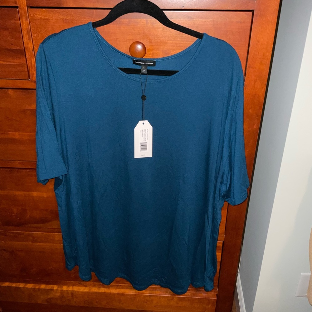 Universal Standard Lily Liquid Jersey Crewneck Stovepipe Tee Size L